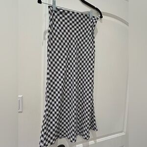 Forever 21 Black and White Checkered Midi Skirt